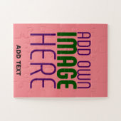 MODERNE BEWERKBARE ZALM ROZE AFBEELDING TEKST SJAB LEGPUZZEL (Horizontaal)