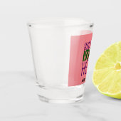 MODERNE BEWERKBARE ZALM ROZE AFBEELDING TEKST SJAB SHOT GLAS (Links)