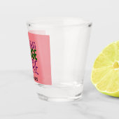 MODERNE BEWERKBARE ZALM ROZE AFBEELDING TEKST SJAB SHOT GLAS (Rechts)
