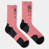 MODERNE BEWERKBARE ZALM ROZE AFBEELDING TEKST SJAB SOKKEN (Rechts)