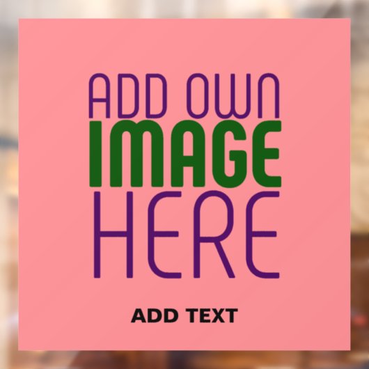 MODERNE BEWERKBARE ZALM ROZE AFBEELDING TEKST SJOO RAAMSTICKER (Vel 2)