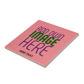 MODERNE BEWERKBARE ZALM ROZE AFBEELDING TEKST SJOO TEGELTJE (Zijkant)