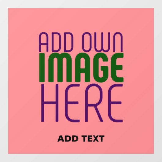 MODERNE BEWERKBARE ZALM ROZE AFBEELDING TEXT TEMPL RAAMSTICKER (Vel)