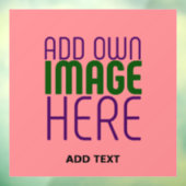 MODERNE BEWERKBARE ZALM ROZE AFBEELDING TEXT TEMPL RAAMSTICKER (Vel 3)