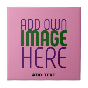 MODERNE BEWERKBARE ZOEKE HOT PINK AFBEELDING TEKST TEGELTJE