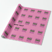 MODERNE BEWERKBARE ZOEKE ROZE AFBEELDING TEKST SJO CADEAUPAPIER (Uitgerold)