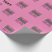 MODERNE BEWERKBARE ZOEKE ROZE AFBEELDING TEKST SJO CADEAUPAPIER (Hoek)