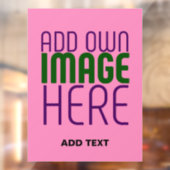 MODERNE BEWERKBARE ZOETE HELROZE AFBEELDING TEKST  RAAMSTICKER (Vel 2)