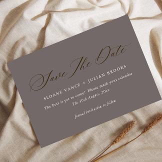 Moderne Bewolkte Grijze Typografie Save the Date K
