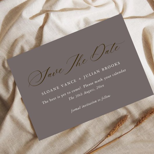 Moderne Bewolkte Grijze Typografie Save the Date K