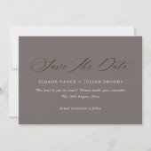 Moderne Bewolkte Grijze Typografie Save the Date K (Voorkant)