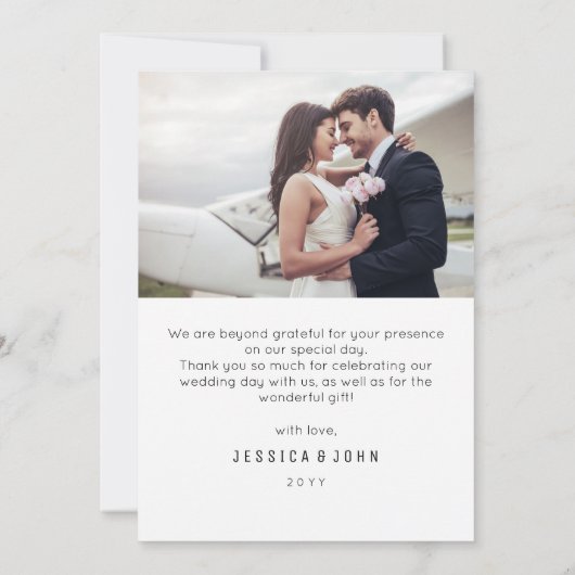 Moderne Beyond Grateful 2 Foto Hartelijk dank Bedankkaart (Achterkant)