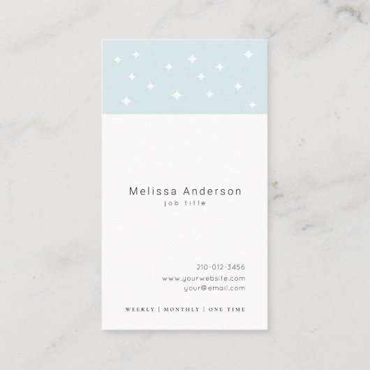 Moderne Bezem Lichtblauw Schoonmaakservice Maid Visitekaartje (Achterkant)