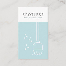 Moderne Bezem Lichtblauw Schoonmaakservice Maid Visitekaartje