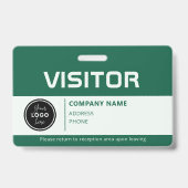 Moderne bezoekerspas ID-badge groen Badge (Voorzijde)