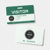 Moderne bezoekerspas ID-badge groen Badge (Voor- en achterkant)