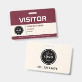 Moderne bezoekerspas ID-badge rood Badge (Voor- en achterkant)