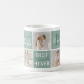 Moderne BFF Besties Fotocollage Groen Koffiemok (Center)