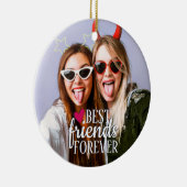 Moderne BFF foto Beste vrienden voor altijd trendy Keramisch Ornament (Rechts)