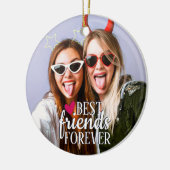 Moderne BFF foto Beste vrienden voor altijd trendy Keramisch Ornament (Links)