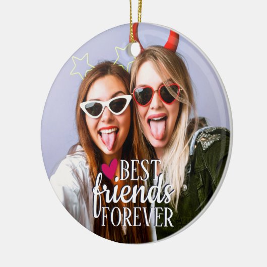 Moderne BFF foto Beste vrienden voor altijd trendy Keramisch Ornament (Links)