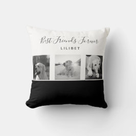 Moderne BFF FOTO COLLAGE Gift Black en White Kussen
