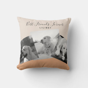 Moderne BFF FOTO COLLAGE Gift Personalized Peach Kussen