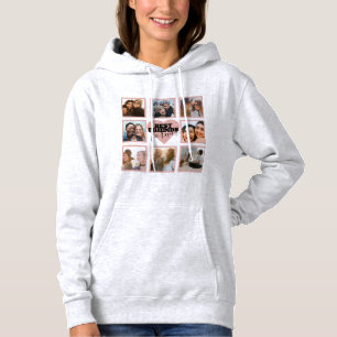 Moderne BFF-fotocollage roze gouden hart Hoodie