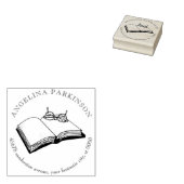 Moderne bibliotheek van het Adres van de Terugkeer Rubberstempel (Gestempeld)