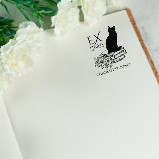 Moderne bibliotheekkat, Boek  Rubberstempel
