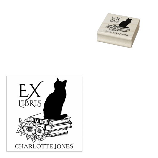Moderne bibliotheekkat, Boek  Rubberstempel (Gestempeld)