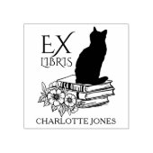 Moderne bibliotheekkat, Boek  Rubberstempel (Afrduk)