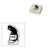 Moderne bibliotheekkat-boekplaat  rubberstempel (Gestempeld)