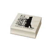 Moderne bibliotheekkat, ex libris  rubberstempel (Stempel)