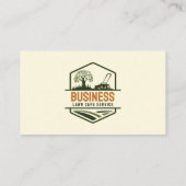 Moderne Biege Green Brown Lawn Care Mow Landscapin Visitekaartje (Achterkant)