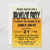 Moderne Bier Achtergrond Bachelor Party Kaart (Voorkant)