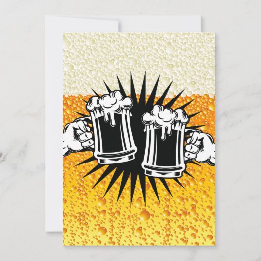 Moderne Bier Achtergrond Bachelor Party Kaart (Achterkant)