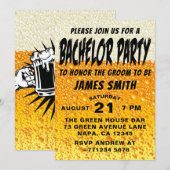 Moderne Bier Achtergrond Bachelor Party Kaart (Voorkant / Achterkant)