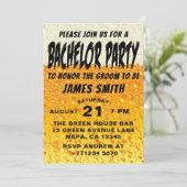 Moderne Bier Achtergrond Jonggezellenfeest Kaart (Staand voorkant)