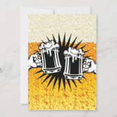 Moderne Bier Achtergrond Jonggezellenfeest Kaart (Achterkant)