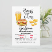 Moderne bier en kauwers barbecue Birthday Kaart (Staand voorkant)