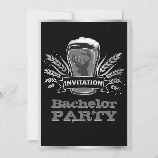 Moderne Biergerst Jonge-Mannen-afscheidspartij Uit Kaart (Achterkant)