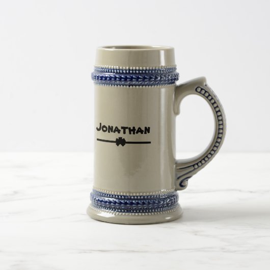 Moderne bierliefhebbers cadeau script naam rustiek bierpul (Rechts)