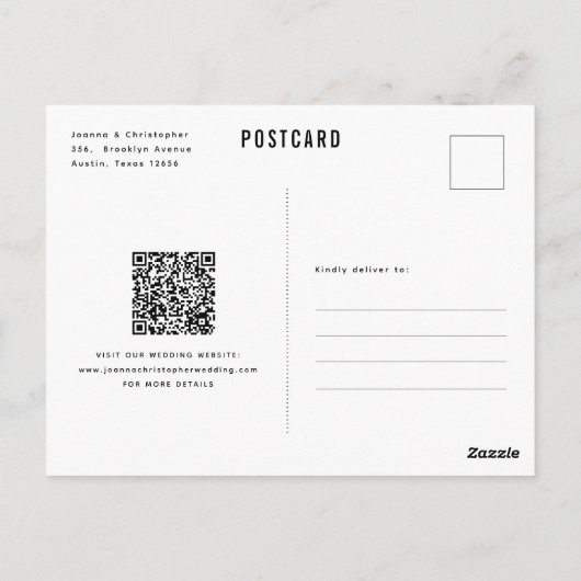 Moderne Big Bold Monogram Kalender Bewaar de datum Briefkaart (Achterkant)