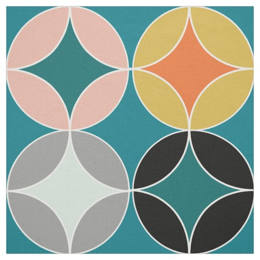 Moderne Big Circles uit de midden van de eeuw herh Stof (Swatch)