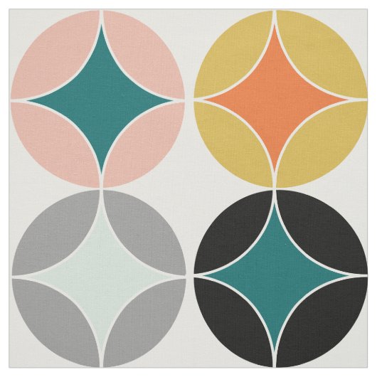 Moderne Big Circles uit de midden van de eeuw herh Stof (Swatch)