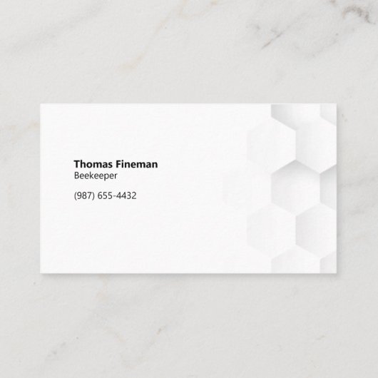 Moderne bij en honingraat Watermerk White Visitekaartje (Achterkant)
