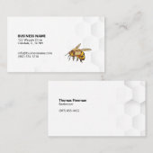 Moderne bij en honingraat Watermerk White Visitekaartje (Voorkant / Achterkant)