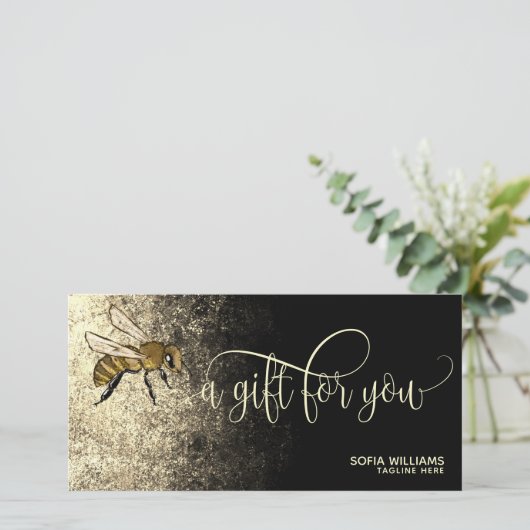 Moderne Bij Honeybee Honing Cadeaubon (Staand voorkant)