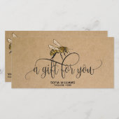 Moderne Bij Honeybee Honing Cadeaubon (Voorkant / Achterkant)